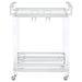 Jefferson 2-tier Glass Shelf Acrylic Bar Cart Chrome - Walo Furniture 