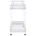 Jefferson 2-tier Glass Shelf Acrylic Bar Cart Chrome - Walo Furniture 