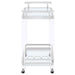 Jefferson 2-tier Glass Shelf Acrylic Bar Cart Chrome - Walo Furniture 