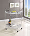 Jefferson 2-tier Glass Shelf Acrylic Bar Cart Chrome - Walo Furniture 