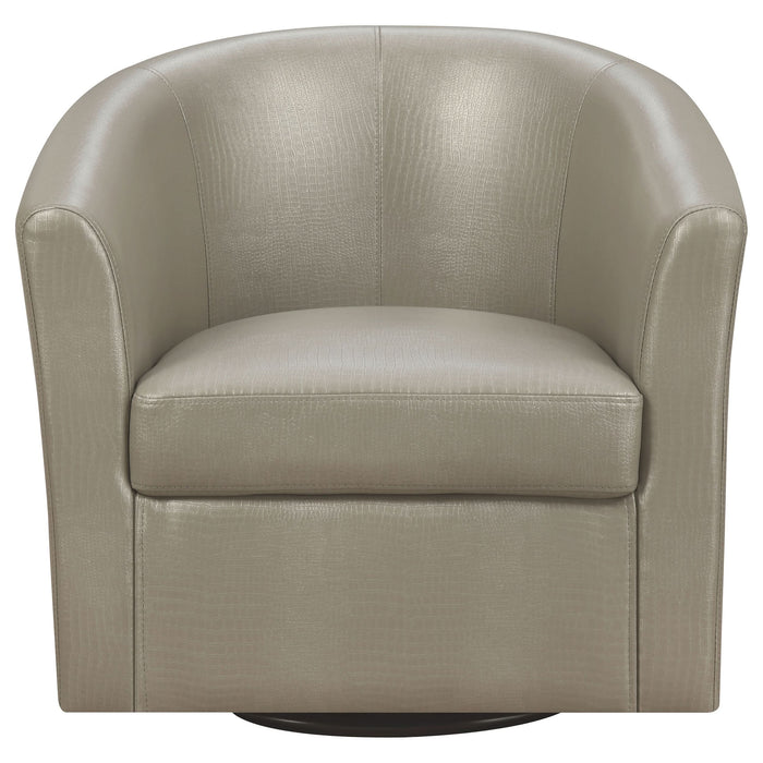 Turner Upholstered Barrel Back Swivel Chair Champagne - Walo Furniture 