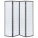 Roberto 4-Panel Room Divider Folding Shoji Screen Dark Grey - Walo Furniture 