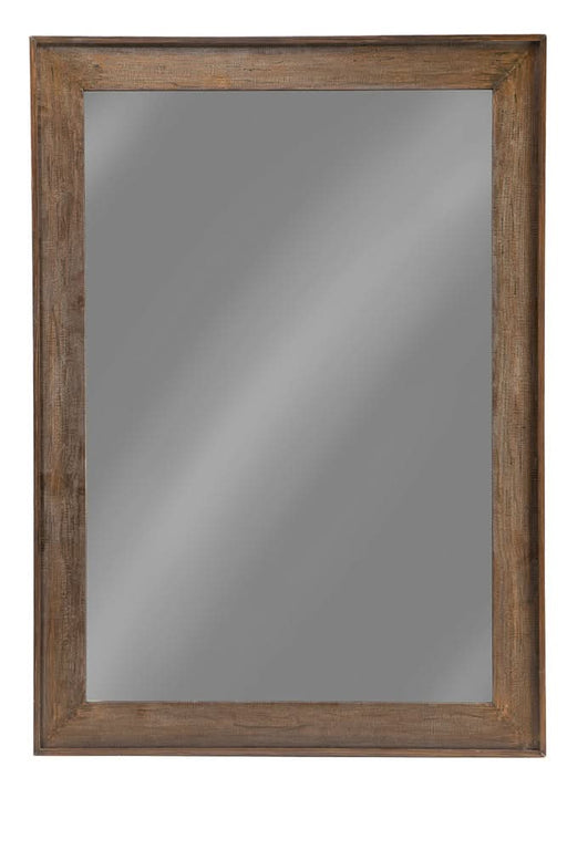 Odafin 59 x 83 Inch Wood Frame Floor Mirror Distressed Brown - Walo Furniture 