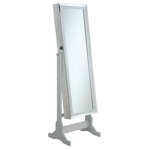 Elle Cheval Mirror with Jewelry Storage Silver - Walo Furniture 