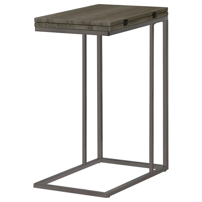 Pedro Expandable C-Shaped Sofa Side Table Weathered Grey - Walo Furniture 