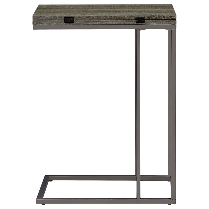 Pedro Expandable C-Shaped Sofa Side Table Weathered Grey - Walo Furniture 