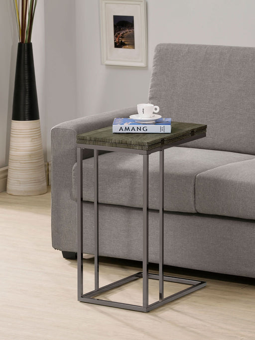 Pedro Expandable C-Shaped Sofa Side Table Weathered Grey - Walo Furniture 