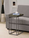 Pedro Expandable C-Shaped Sofa Side Table Weathered Grey - Walo Furniture 