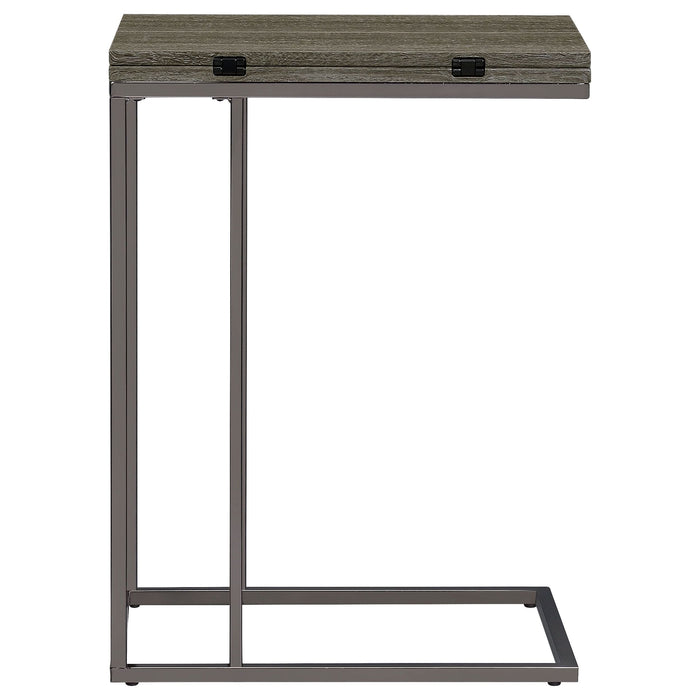 Pedro Expandable C-Shaped Sofa Side Table Weathered Grey - Walo Furniture 