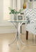 Eloise Round Glass Top Accent Side Table Chrome - Walo Furniture 