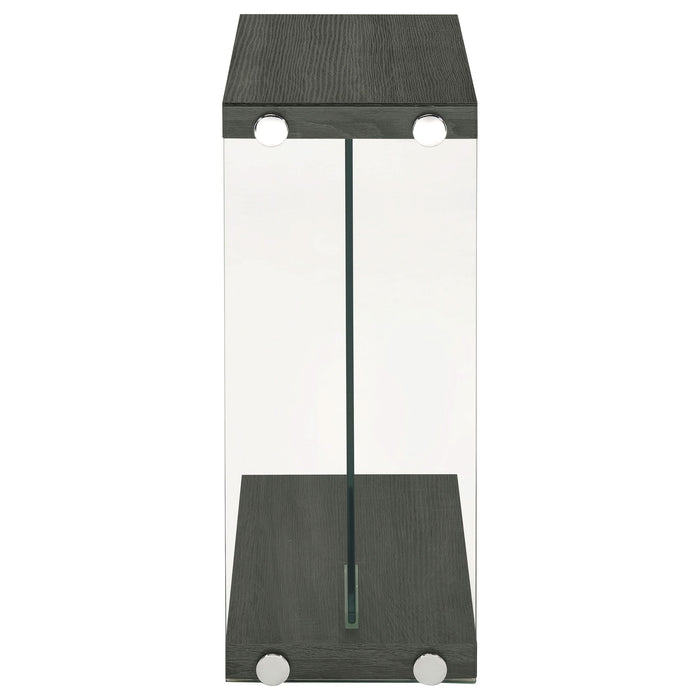 Colby Engineered Wood C-Shaped Side Table Weathered Grey - Walo Furniture 