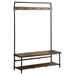 Alise 5 Hook Coat Rack Hall Tree with Shoe Bench Chestnut - Walo Furniture 