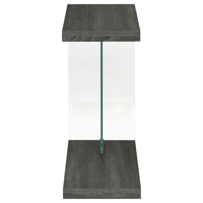 Colby Engineered Wood C-Shaped Side Table Weathered Grey - Walo Furniture 