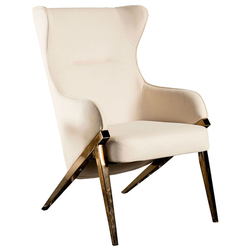 Walker Upholstered high Wingback Accent Chair Cream - Walo Furniture 