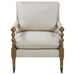 Dempsy Upholstered Accent Chair with Casters Beige - Walo Furniture 