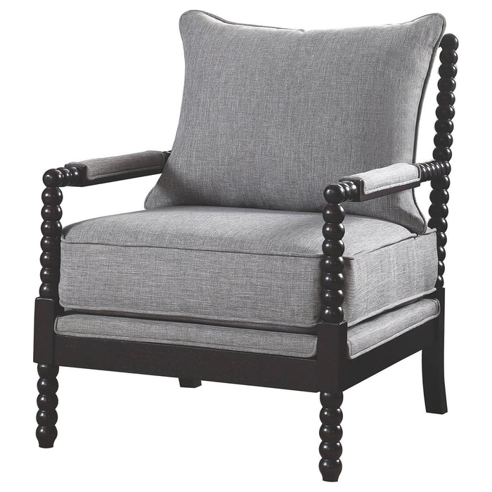 Blanchett Upholstered Bobbin Accent Chair Grey and Black - Walo Furniture 