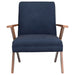 Cheryl Upholstered Wood Arm Accent Chair Dark Blue - Walo Furniture 