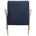 Cheryl Upholstered Wood Arm Accent Chair Dark Blue - Walo Furniture 