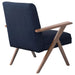 Cheryl Upholstered Wood Arm Accent Chair Dark Blue - Walo Furniture 