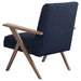 Cheryl Upholstered Wood Arm Accent Chair Dark Blue - Walo Furniture 