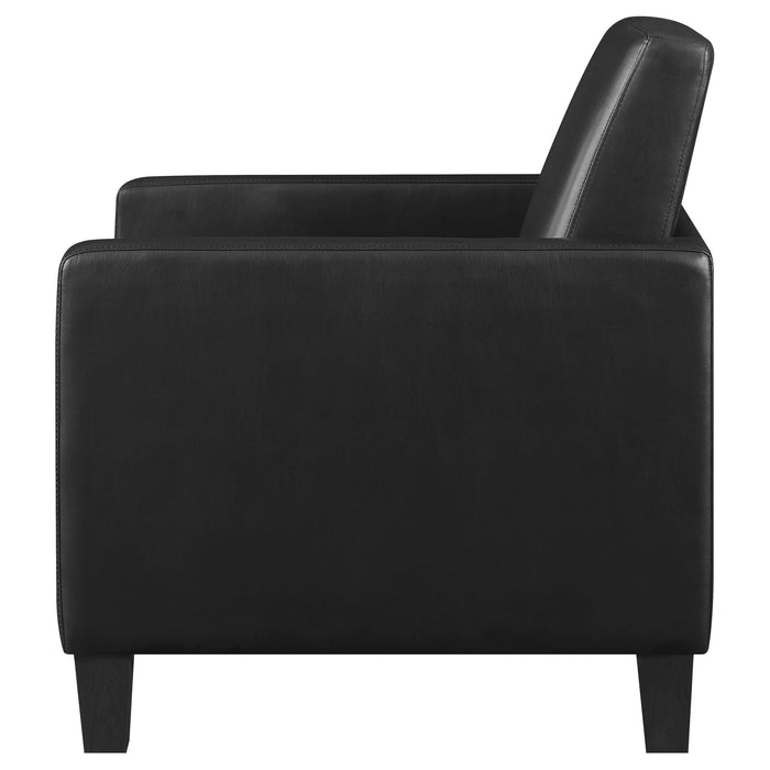 Julio Upholstered Track Arm Accent Chair Black