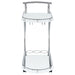 Elfman 2-tier Glass Shelf Metal Bar Cart White and Chrome - Walo Furniture 