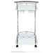 Elfman 2-tier Glass Shelf Metal Bar Cart White and Chrome - Walo Furniture 