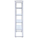 Larson 73-inch 4-shelf Glass Bookshelf Chrome - Walo Furniture 