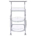 Sarandon 3-tier Glass Shelf Metal Bar Cart Chrome - Walo Furniture 