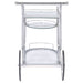 Sarandon 3-tier Glass Shelf Metal Bar Cart Chrome - Walo Furniture 