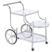 Sarandon 3-tier Glass Shelf Metal Bar Cart Chrome - Walo Furniture 