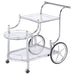 Sarandon 3-tier Glass Shelf Metal Bar Cart Chrome - Walo Furniture 