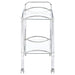 Shadix 2-tier Rectangular Glass Shelf Metal Bar Cart Chrome - Walo Furniture 