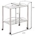 Shadix 2-tier Rectangular Glass Shelf Metal Bar Cart Chrome - Walo Furniture 