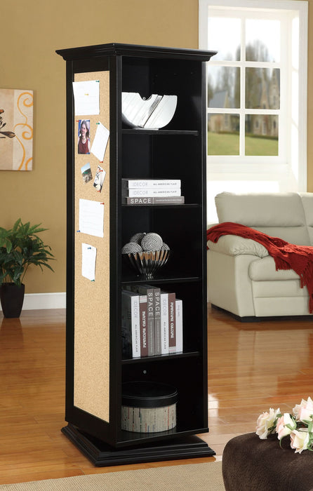 Robinsons Swivel Accent Cabinet with Cork Board Black - Walo Furniture 