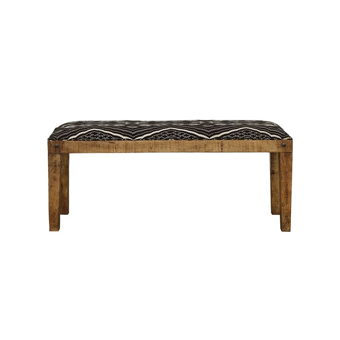 Lamont Fabric Upholstered Accent Bench Black and Natural - Walo Furniture 