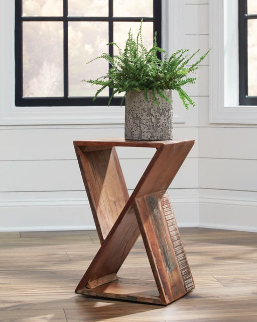 Lily Solid Reclaimed Wood Accent Side Table Natural - Walo Furniture 