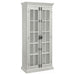 Toni 2-door Wood Tall Storage Cabinet Distressed White - Walo Furniture 