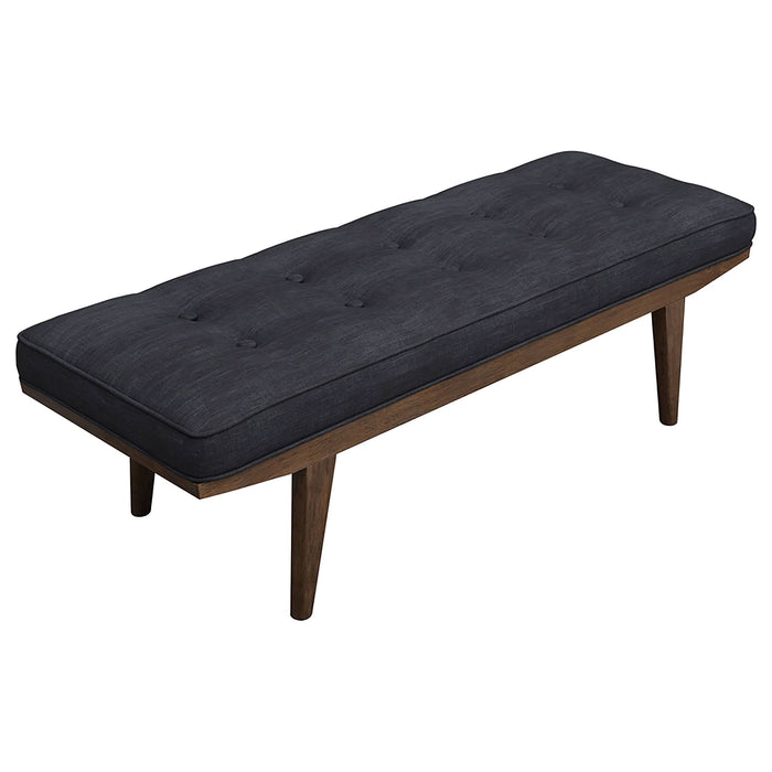 Wilson Fabric Upholstered Tufted Accent Bench Grey - Walo Furniture 