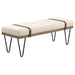 Austin Fabric Upholstered Accent Bench Beige - Walo Furniture 