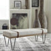 Austin Fabric Upholstered Accent Bench Beige - Walo Furniture 