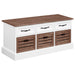 Alma 3-drawer Storage Bench Weathered Brown and White - Walo Furniture 