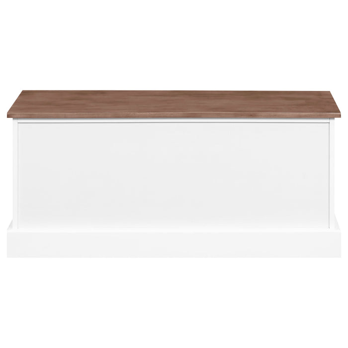 Alma 3-drawer Storage Bench Weathered Brown and White - Walo Furniture 