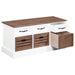 Alma 3-drawer Storage Bench Weathered Brown and White - Walo Furniture 