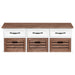 Alma 3-drawer Storage Bench Weathered Brown and White - Walo Furniture 