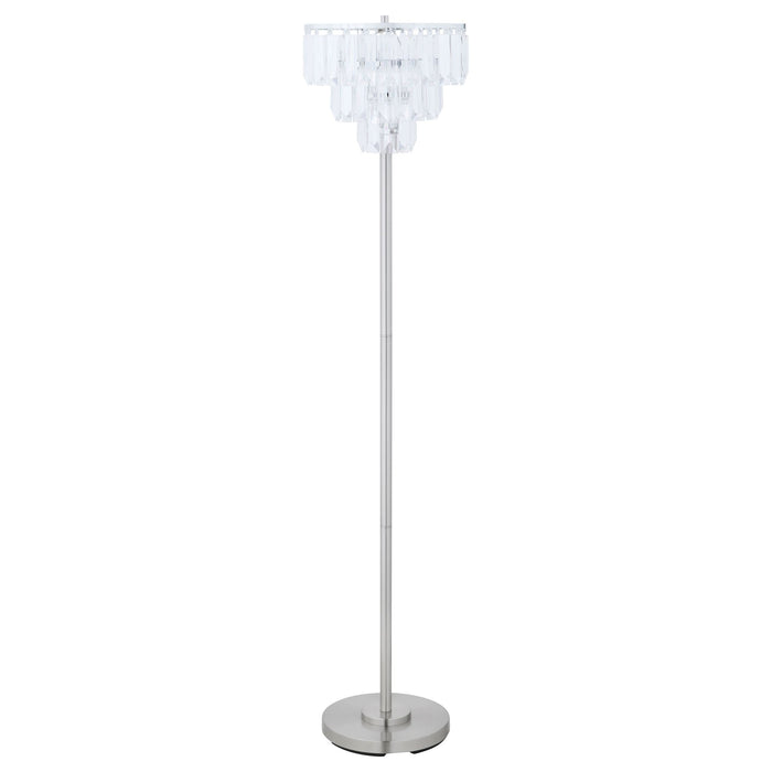 Anya 61-inch Hanging Crystal Metal Floor Lamp Chrome - Walo Furniture 