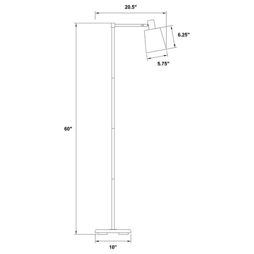 Rhapsody 60-inch Metal Adjustable Task Floor Lamp Black - Walo Furniture 