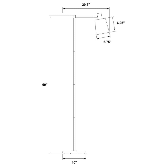 Rhapsody 60-inch Metal Adjustable Task Floor Lamp Black - Walo Furniture 