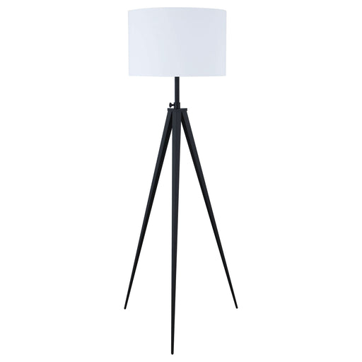 Harrington 60-inch Drum Shade Metal Tripod Floor Lamp Black - Walo Furniture 