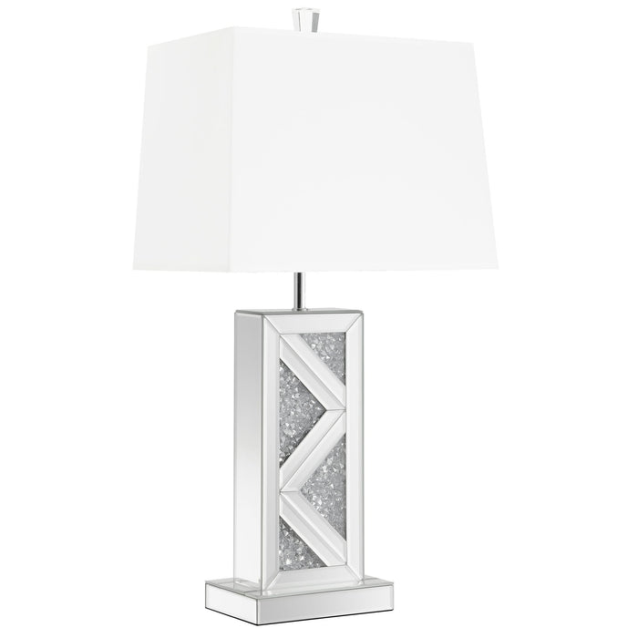 Carmen 32-inch Tapered Shade Mirrored Table Lamp Silver - Walo Furniture 